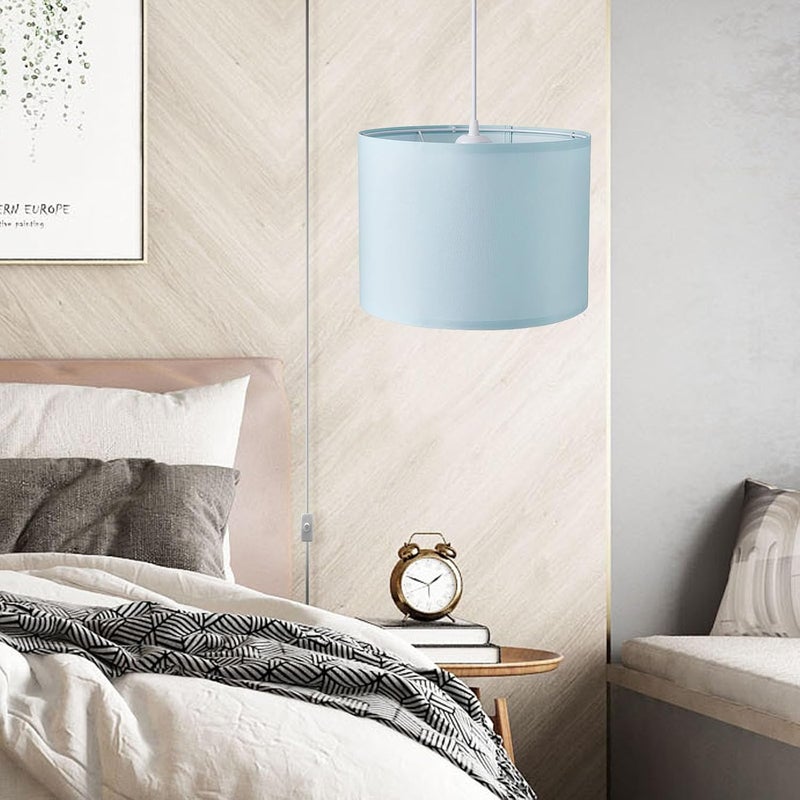 KUAUGST Plug in Pendant Light, 15 FT Hanging Lamp with Plug in Cord, On/Off Switch, Pendant Lighting with Fabric Shade, Hanging Light Fixture for Living Room, Bedroom, Dining Room, Kitchen - Image 2
